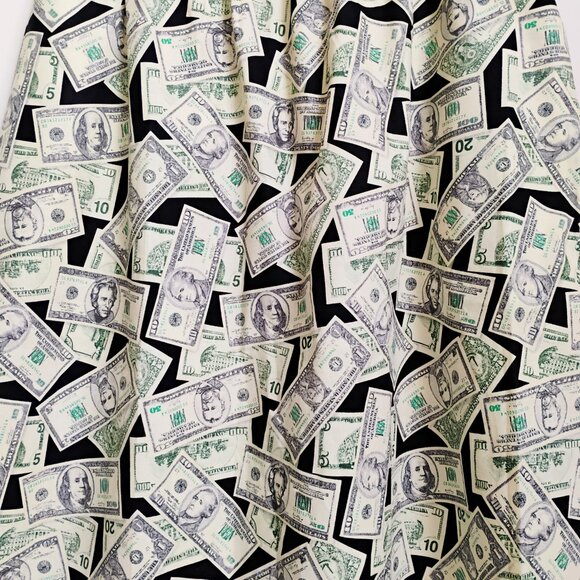 Size large money print skirt elastic waist - Picture 2 of 3